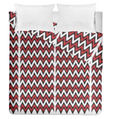 A Red And Black Zigzag Pattern On A White Background Duvet Cover Double Side (queen Size) by catchydesignhill