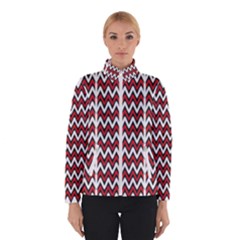 A Red And Black Zigzag Pattern On A White Background Women s Bomber Jacket by catchydesignhill