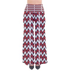 A Red And Black Zigzag Pattern On A White Background So Vintage Palazzo Pants