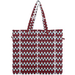 A Red And Black Zigzag Pattern On A White Background Canvas Travel Bag by catchydesignhill