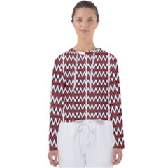 A Red And Black Zigzag Pattern On A White Background Women s Slouchy Sweat