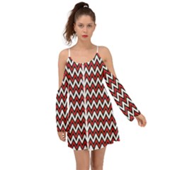 A Red And Black Zigzag Pattern On A White Background Boho Dress by catchydesignhill