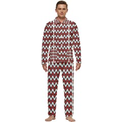 A Red And Black Zigzag Pattern On A White Background Men s Long Sleeve Velvet Pocket Pajamas Set by catchydesignhill