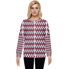 A Red And Black Zigzag Pattern On A White Background Hidden Pocket Sweatshirt