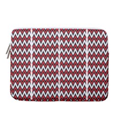 A Red And Black Zigzag Pattern On A White Background 14  Vertical Laptop Sleeve Case With Pocket by catchydesignhill