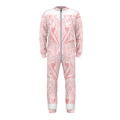 A Pink And White Abstract Design On A White Background Onepiece Jumpsuit (kids)