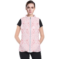 A Pink And White Abstract Design On A White Background Women s Puffer Vest by catchydesignhill