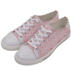 A Pink And White Abstract Design On A White Background Women s Low Top Canvas Sneakers by catchydesignhill