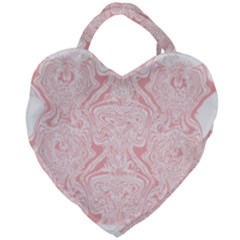 A Pink And White Abstract Design On A White Background Giant Heart Shaped Tote