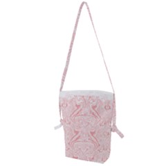 A Pink And White Abstract Design On A White Background Folding Shoulder Bag by catchydesignhill