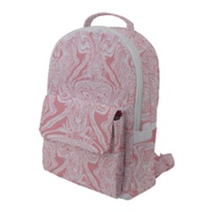 A Pink And White Abstract Design On A White Background Flap Pocket Backpack (large) by catchydesignhill