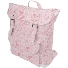 A Pink And White Abstract Design On A White Background Buckle Up Backpack by catchydesignhill