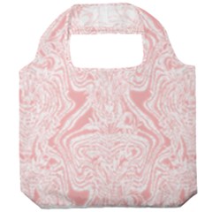 A Pink And White Abstract Design On A White Background Foldable Grocery Recycle Bag by catchydesignhill