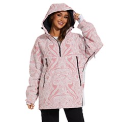 A Pink And White Abstract Design On A White Background Women s Ski And Snowboard Waterproof Breathable Jacket by catchydesignhill