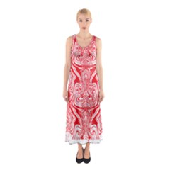 A Red And White Image Of A Pattern On A White Background Sleeveless Maxi Dress by catchydesignhill