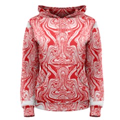 A Red And White Image Of A Pattern On A White Background Women s Pullover Hoodie by catchydesignhill