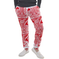 A Red And White Image Of A Pattern On A White Background Men s Jogger Sweatpants by catchydesignhill