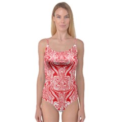 A Red And White Image Of A Pattern On A White Background Camisole Leotard  by catchydesignhill