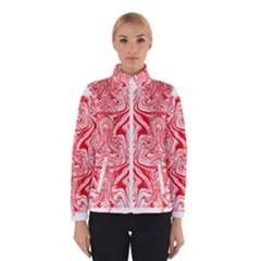 A Red And White Image Of A Pattern On A White Background Women s Bomber Jacket