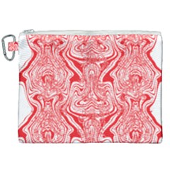 A Red And White Image Of A Pattern On A White Background Canvas Cosmetic Bag (xxl) by catchydesignhill