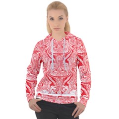 A Red And White Image Of A Pattern On A White Background Women s Overhead Hoodie by catchydesignhill