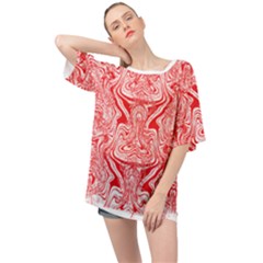 A Red And White Image Of A Pattern On A White Background Oversized Chiffon Top by catchydesignhill