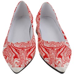 A Red And White Image Of A Pattern On A White Background Women s Block Heels  by catchydesignhill