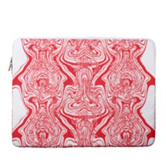 A Red And White Image Of A Pattern On A White Background 15  Vertical Laptop Sleeve Case With Pocket by catchydesignhill