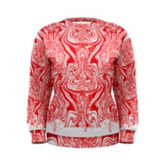 A Red And White Image Of A Pattern On A White Background Women s Sweatshirt