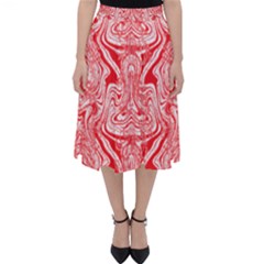 A Red And White Image Of A Pattern On A White Background Classic Midi Skirt by catchydesignhill