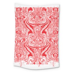 A Red And White Image Of A Pattern On A White Background Large Tapestry