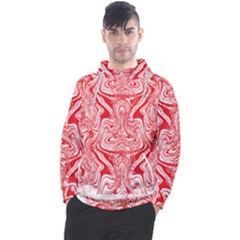 A Red And White Image Of A Pattern On A White Background Men s Pullover Hoodie