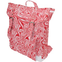 A Red And White Image Of A Pattern On A White Background Buckle Up Backpack by catchydesignhill