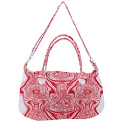 A Red And White Image Of A Pattern On A White Background Removable Strap Handbag by catchydesignhill