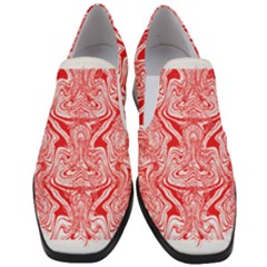 A Red And White Image Of A Pattern On A White Background Women Slip On Heel Loafers by catchydesignhill