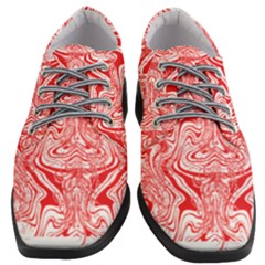 A Red And White Image Of A Pattern On A White Background Women Heeled Oxford Shoes by catchydesignhill