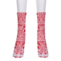 A Red And White Image Of A Pattern On A White Background Crew Socks by catchydesignhill