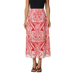 A Red And White Image Of A Pattern On A White Background Classic Midi Chiffon Skirt by catchydesignhill