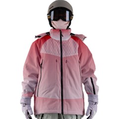 A Red And White Background With Small Squares Women s Zip Ski And Snowboard Waterproof Breathable Jacket by catchydesignhill