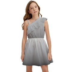 A Black And White Photo Of A Wall Kids  One Shoulder Party Dress