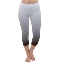 A Black And White Photo Of A Wall Capri Winter Leggings 