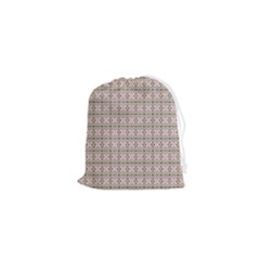 A Pink And Brown Pattern On A White Background Drawstring Pouch (xs) by catchydesignhill