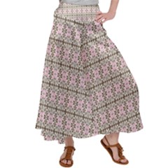 A Pink And Brown Pattern On A White Background Women s Satin Palazzo Pants by catchydesignhill