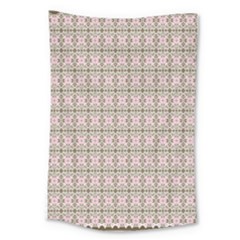 A Pink And Brown Pattern On A White Background Large Tapestry