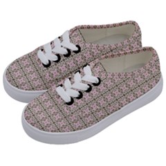 A Pink And Brown Pattern On A White Background Kids  Classic Low Top Sneakers by catchydesignhill