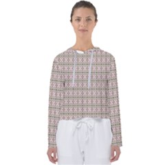 A Pink And Brown Pattern On A White Background Women s Slouchy Sweat