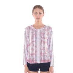 A Pink And White Striped Background Women s Long Sleeve T-shirt