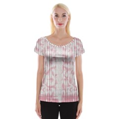 A Pink And White Striped Background Cap Sleeve Top by catchydesignhill