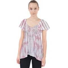 A Pink And White Striped Background Lace Front Dolly Top by catchydesignhill