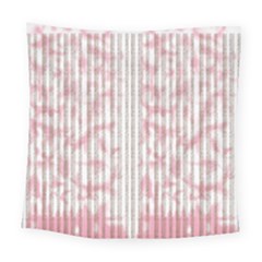 A Pink And White Striped Background Square Tapestry (large)